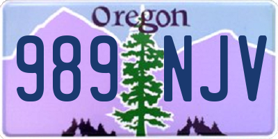OR license plate 989NJV