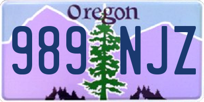 OR license plate 989NJZ