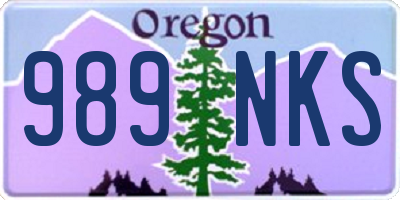 OR license plate 989NKS