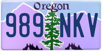 OR license plate 989NKV