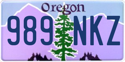OR license plate 989NKZ