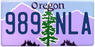 OR license plate 989NLA
