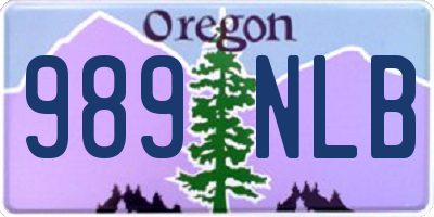 OR license plate 989NLB