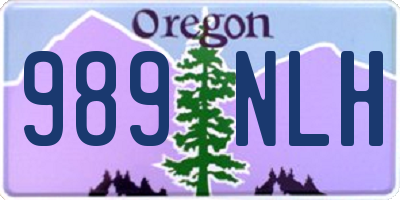 OR license plate 989NLH