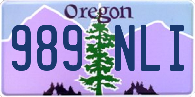 OR license plate 989NLI
