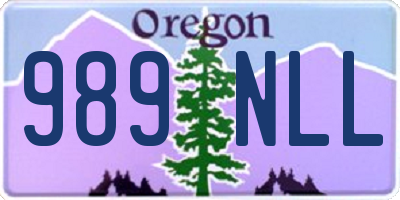 OR license plate 989NLL