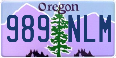 OR license plate 989NLM