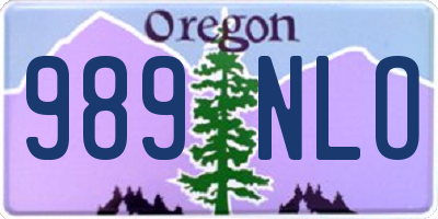 OR license plate 989NLO