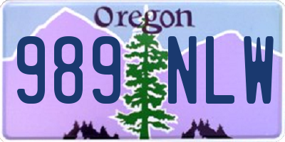 OR license plate 989NLW