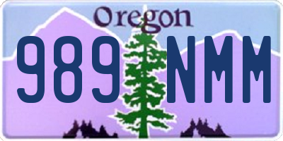 OR license plate 989NMM