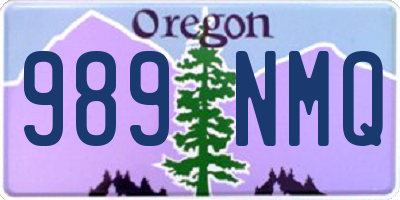 OR license plate 989NMQ