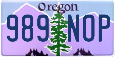 OR license plate 989NOP