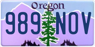 OR license plate 989NOV