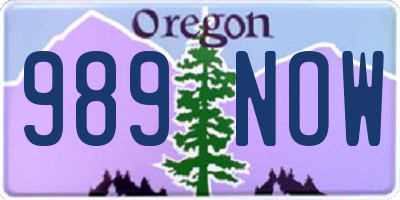 OR license plate 989NOW