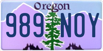 OR license plate 989NOY