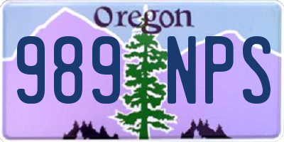 OR license plate 989NPS