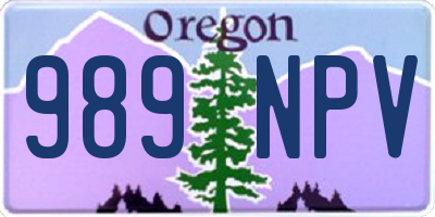 OR license plate 989NPV