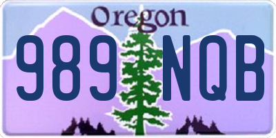 OR license plate 989NQB