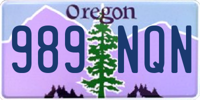 OR license plate 989NQN
