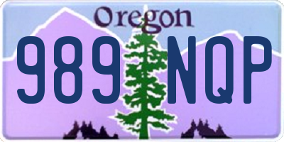 OR license plate 989NQP