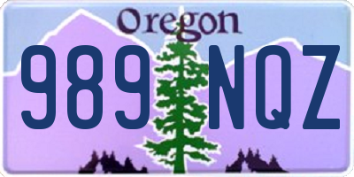 OR license plate 989NQZ