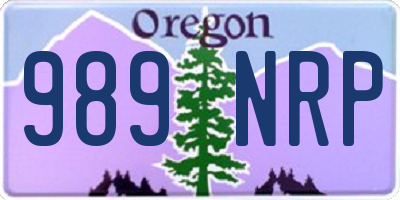 OR license plate 989NRP