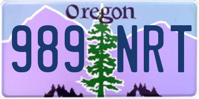 OR license plate 989NRT