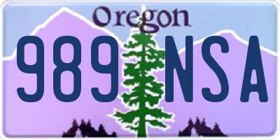 OR license plate 989NSA
