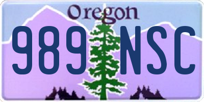 OR license plate 989NSC