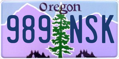 OR license plate 989NSK
