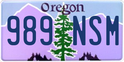 OR license plate 989NSM