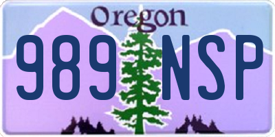 OR license plate 989NSP