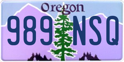 OR license plate 989NSQ