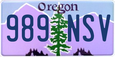 OR license plate 989NSV