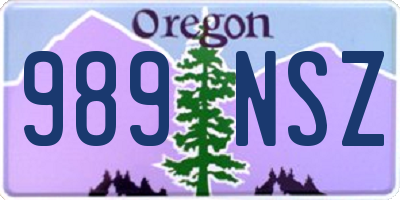 OR license plate 989NSZ