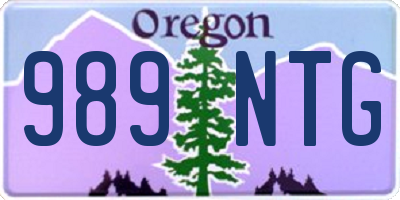OR license plate 989NTG