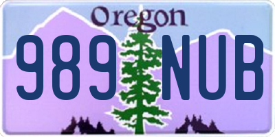 OR license plate 989NUB