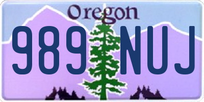 OR license plate 989NUJ