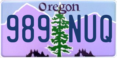OR license plate 989NUQ