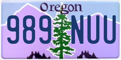 OR license plate 989NUU