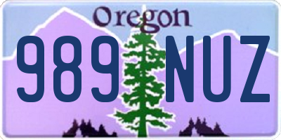 OR license plate 989NUZ