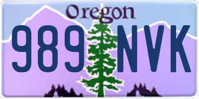 OR license plate 989NVK