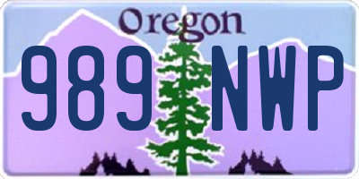 OR license plate 989NWP
