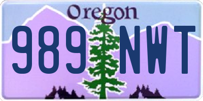 OR license plate 989NWT