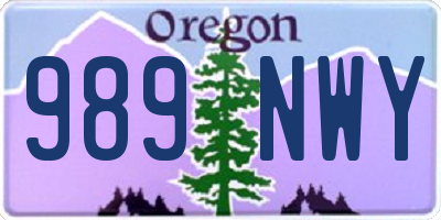 OR license plate 989NWY