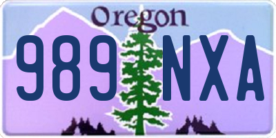 OR license plate 989NXA