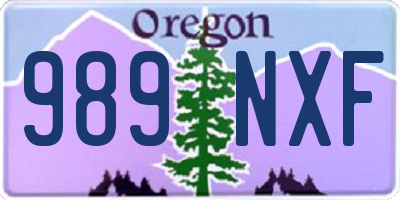 OR license plate 989NXF