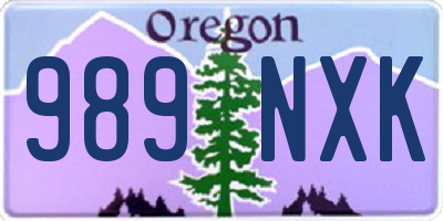 OR license plate 989NXK