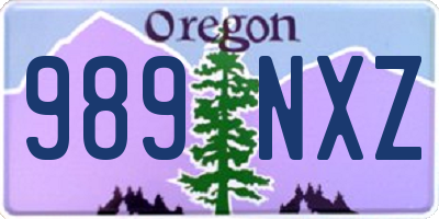 OR license plate 989NXZ