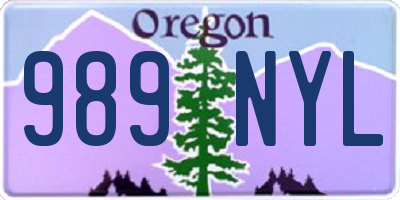 OR license plate 989NYL